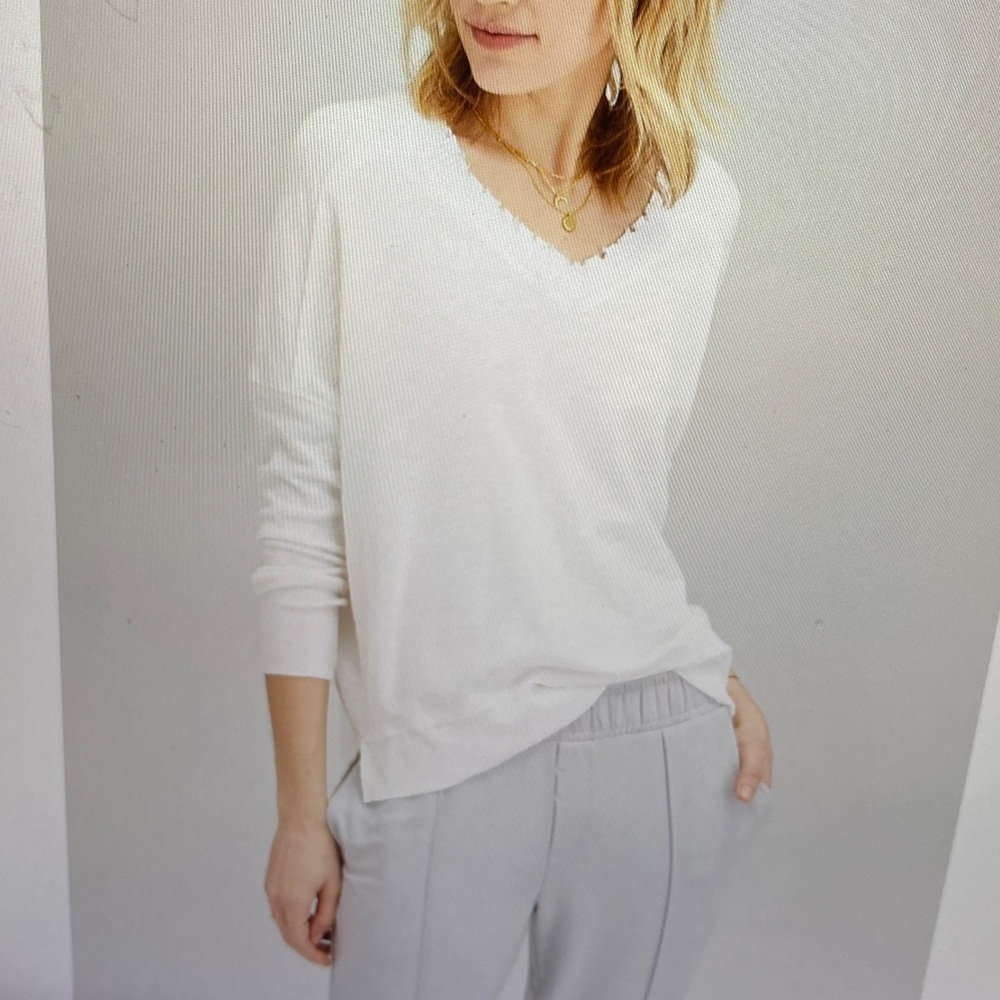 SALE! Oversized cotton top w/ by-design fraying, drop shoulders, & high-low hem